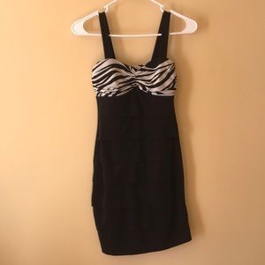 Black zebra dress